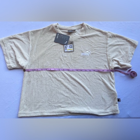 Puma Tops - Puma Beige Tee with White Logo